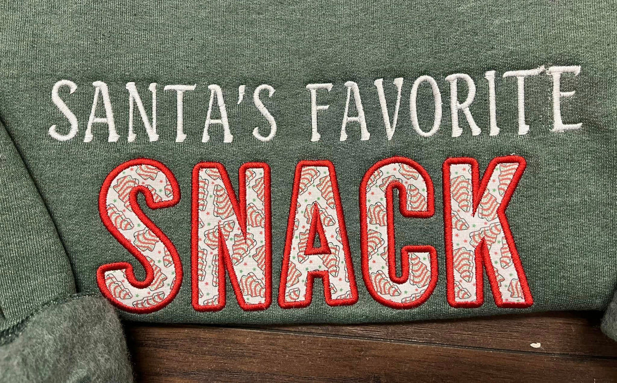 Santa's Favorite Snack - Applique Embrroidery Sweatshirt
