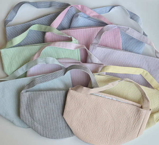 Embroidered Seersucker Baskets