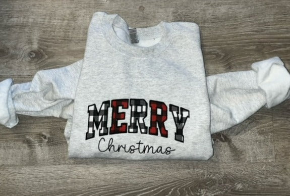 Merry Christmas - Applique Embrroidery Sweatshirt