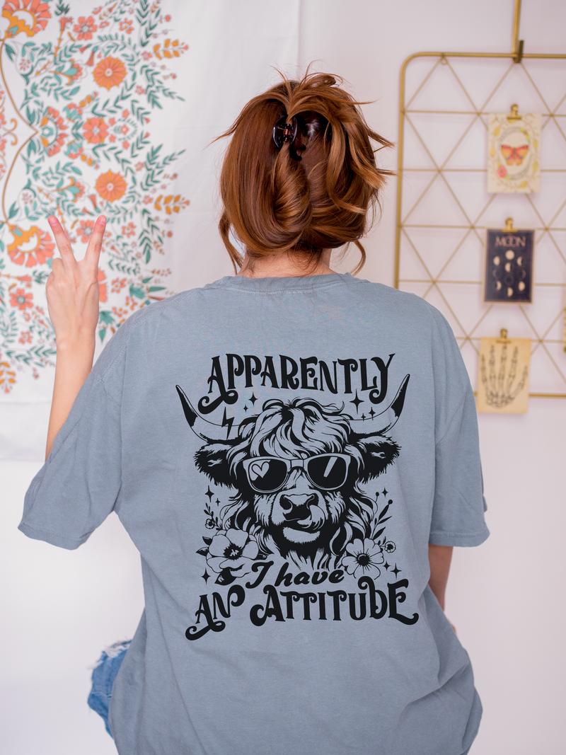 Apparently I have an attitude - Witty Graphic Tee