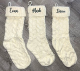18" Knit Stockings - Embroidered Stockings Personalized