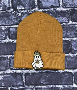Embroidered Ghost Patch Beanie