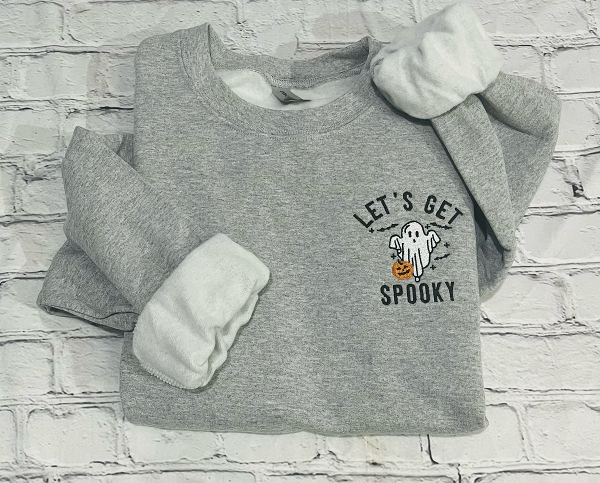 Lets Get Spooky - Embroidered Crewneck Sweatshirt