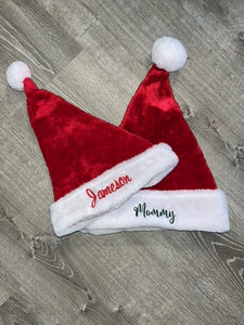 Embroidered Christmas Santa Hats