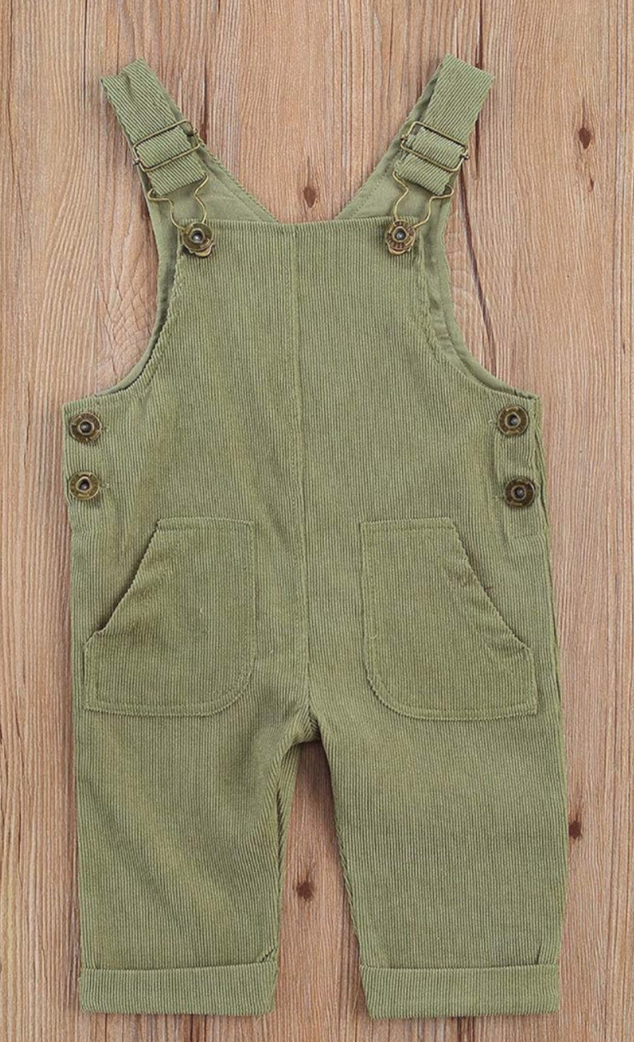 Infant Corduroy Overalls - Embroidered Christmas Reindeer