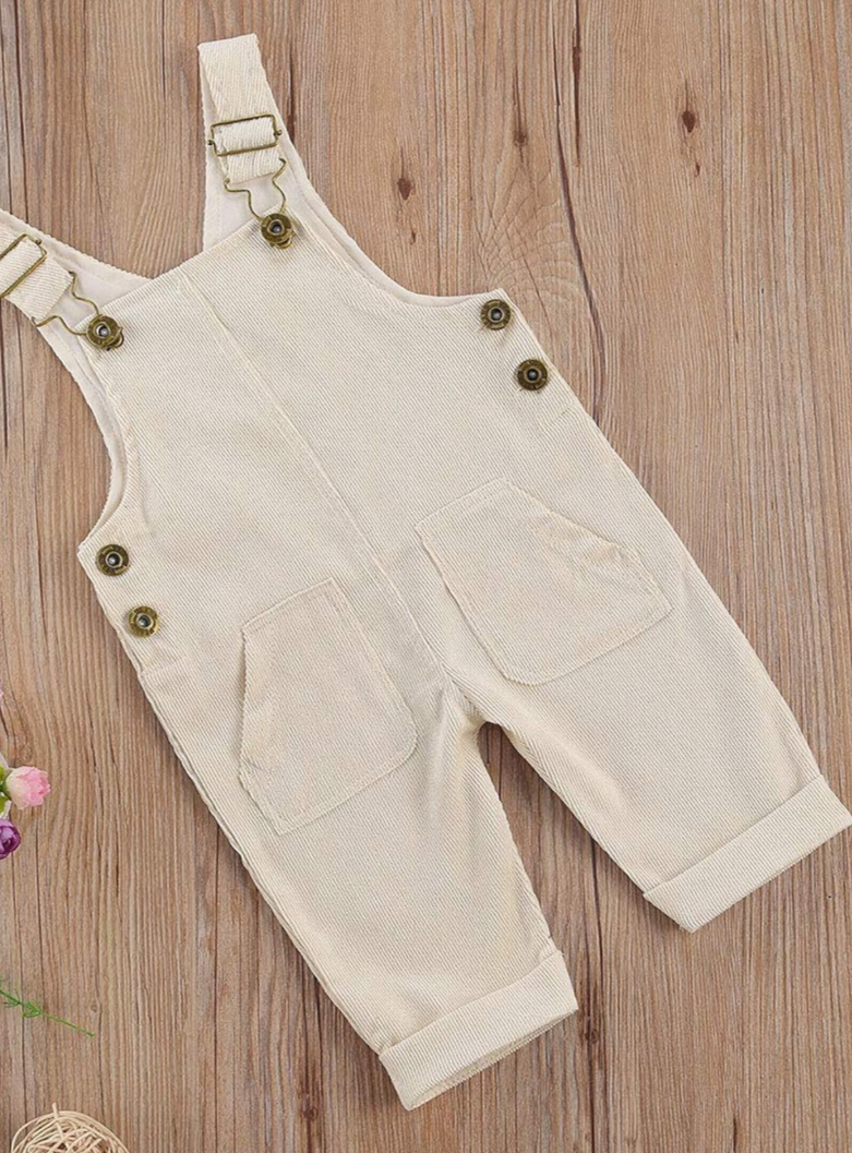 Infant Corduroy Overalls - Embroidered Christmas Reindeer