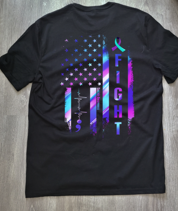 Suicide Awareness Flag- Fight| Tshirt