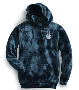 Crystal Dyed - Peace Out Embroidered Skellie Hoodie